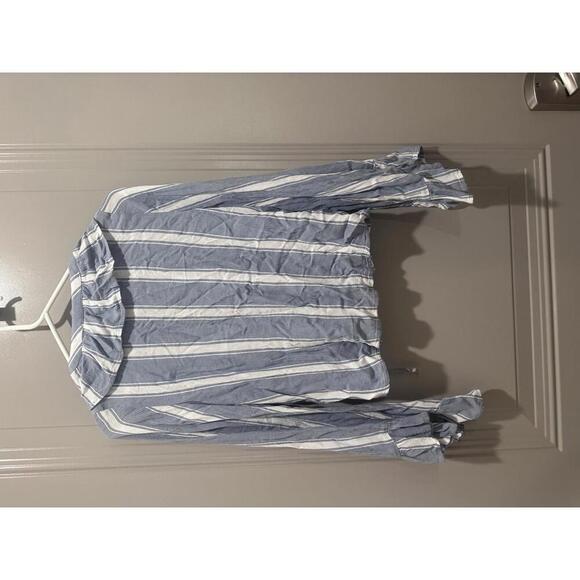 American Eagle Outfitters Women's Striped Ruffle Front Blouse - Picture 5 of 6